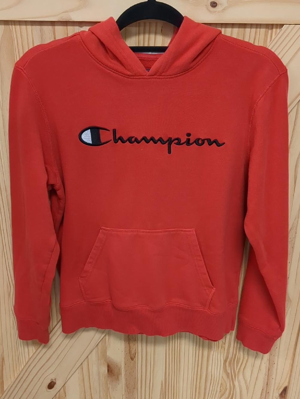 Champion Red Hooded Sweatshirt with Logo